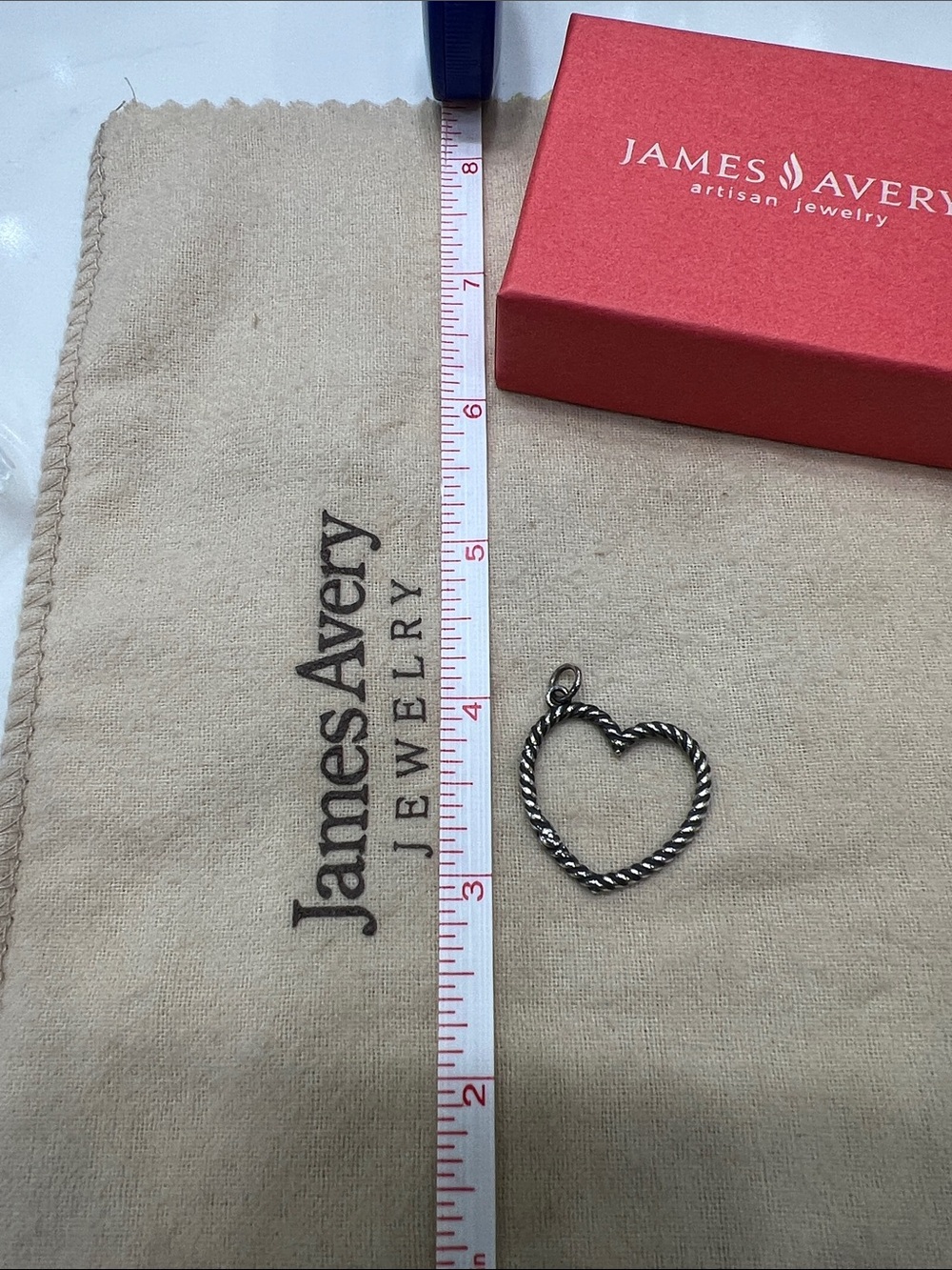 James Avery Twisted Rope Heart Pendant in Blackened Silver